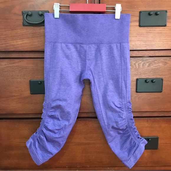 Lululemon In the Flow Crop II Heathered Iris Flower Purple Leggings - Picture 3 of 7